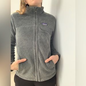 Patagonia Full-Zip Re-Tool Polartec Fleece Jacket in gray, size small